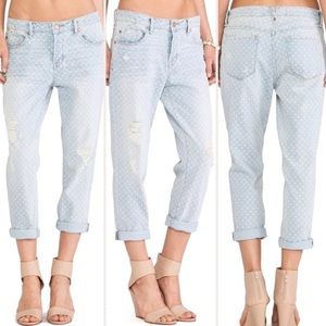 Marc by Marc Jacobs Jessie Boyfriend Workwear Distressed Checkered Faded Jeans